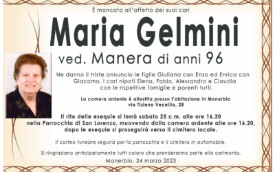 Esequie Signora Maria Gelmini