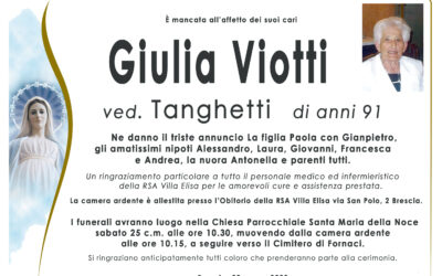 Esequie Signora Giulia Viotti