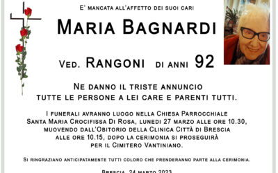 Esequie Signora Maria Bagnardi