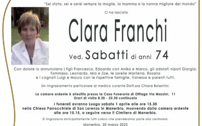 Esequie Signora Clara Franchi