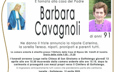 Esequie Signora Barbara Cavagnoli